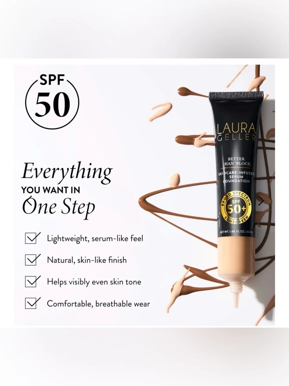 LAURA GELLER BETTER THAN BLOCK SERUM FOUNDATION SPF 50/ LIGHT TO MEDIUM